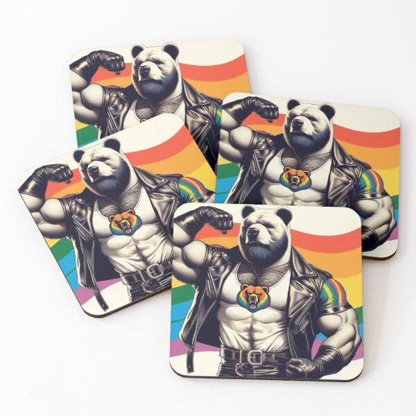 Item preview, Gay Berlin Color Pop Leather Bear Wallart Graphic Design designed and sold by ItsAKinkThing.