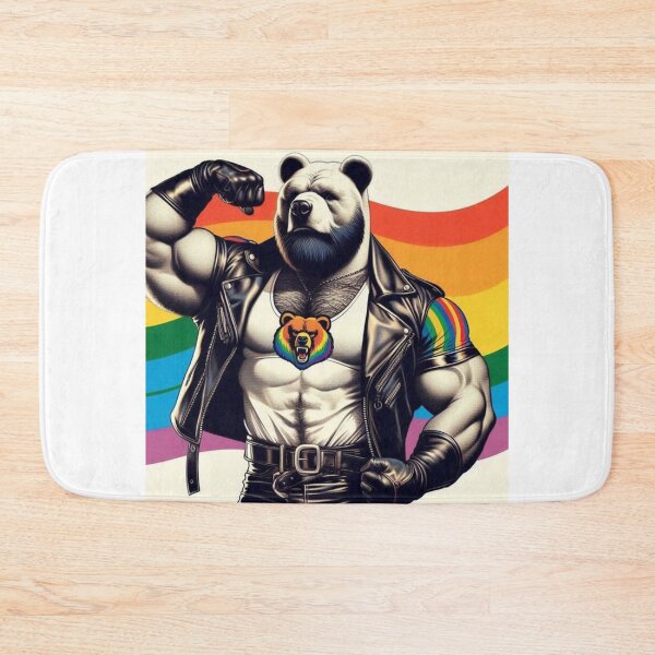 Item preview, Gay Berlin Color Pop Leather Bear Wallart Graphic Design designed and sold by ItsAKinkThing.