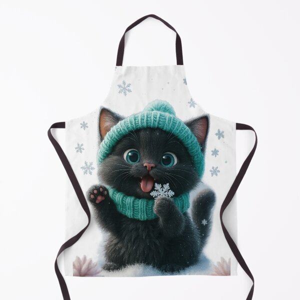 Item preview, Adorable Black Kitten in Snow | Cute Winter Cat 3D CGI Art | Christmas 8K Design designed and sold by NeonCore.