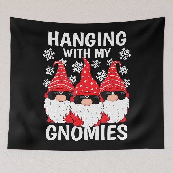 Item preview, Holiday Funny Vintage Quote Happy Hangin My With Gnomies designed and sold by Rackaam777Art.