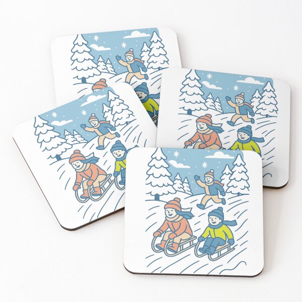 Item preview, Kids Sledding Fun — Winter Art designed and sold by DKunic.