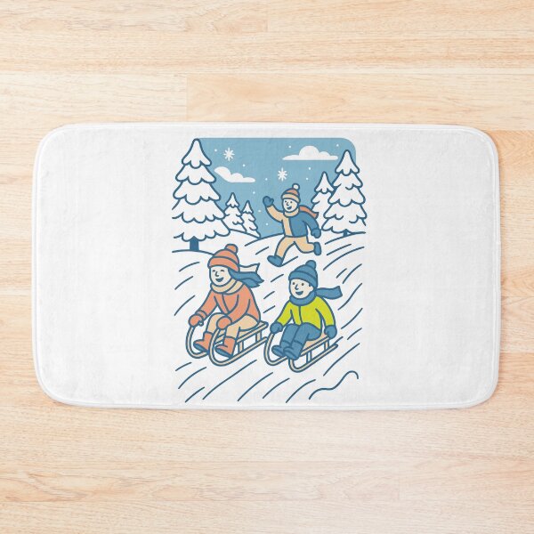 Item preview, Kids Sledding Fun — Winter Art designed and sold by DKunic.