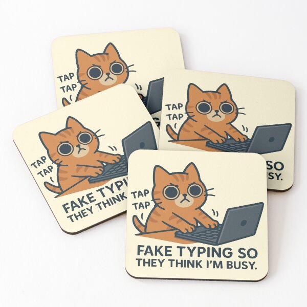 Item preview, Fake typing so they think I'm busy cat working on laptop designed and sold by BrownHorse90s.