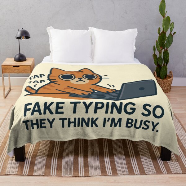 Item preview, Fake typing so they think I'm busy cat working on laptop designed and sold by BrownHorse90s.
