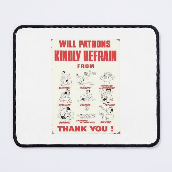 Item preview, Will Patrons Kindly Refrain From…classic 1970s/1980s swimming pool poster designed and sold by JustforLaughs1.