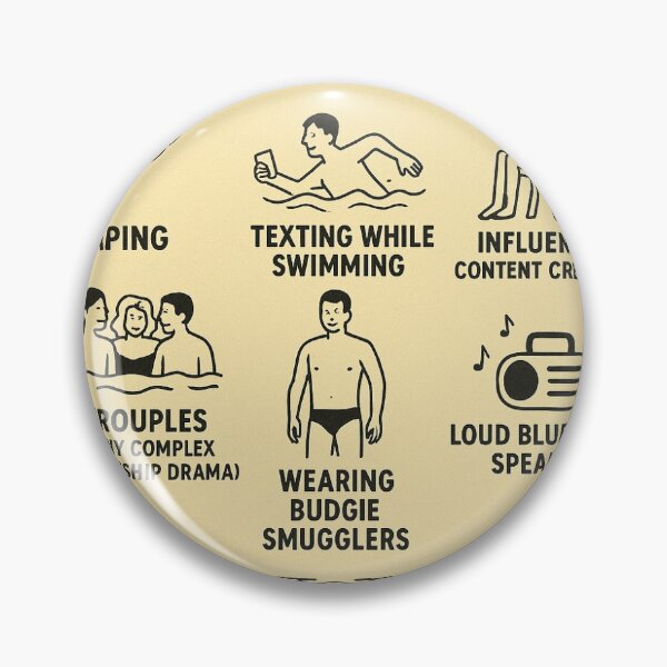 Item preview,  Will Patrons Kindly Refrain From…classic Retro Swimming Pool Poster undated for today  designed and sold by JustforLaughs1.