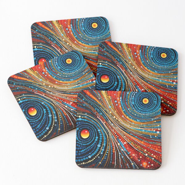 Item preview, Aboriginal Inspired Dot Art - Two Water Hubs and Lava designed and sold by GrinGalore.