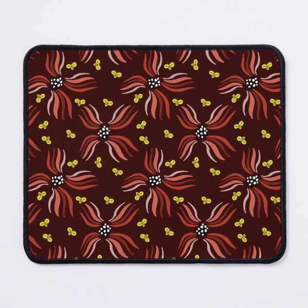 Item preview, Bold Red & Burgundy Abstract Flowers and Bees Pattern designed and sold by Preeyanc.