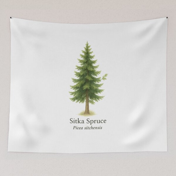 Item preview, Sitka Spruce – Coastal Pacific Evergreen Botanical Illustration designed and sold by BloomKind.