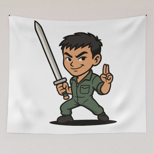 Item preview, Chinese Warrior Wang vs Evil Sorcery designed and sold by pixel-overdose.