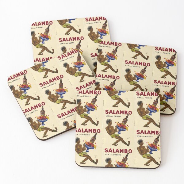 Item preview, Vintage Art Deco Poster | Salambo Vin aux Fruits | African Woman with Fruit & Wine | Bardinet Wine Advertisement designed and sold by artofuniverse.