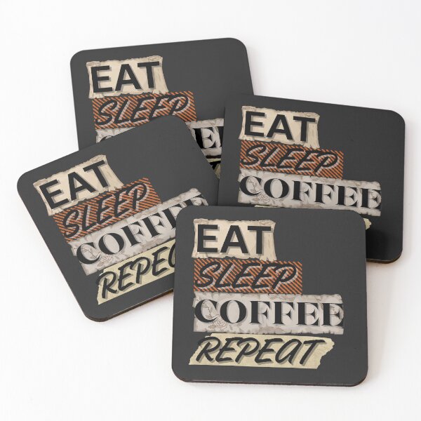 Item preview, Eat Sleep Coffee Repeat – Vintage Grunge Coffee Quote Design designed and sold by phiawdesign9.