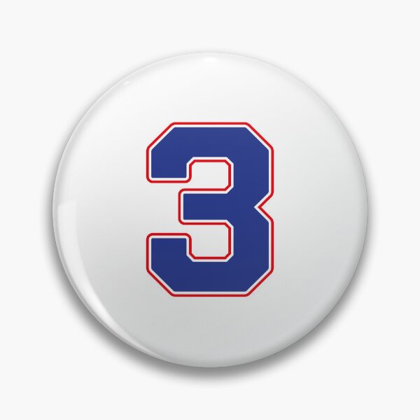 Item preview, Jersey Number 3 / Player Shirt Number Three (Blue with Red Outline) designed and sold by STUDIO-72.