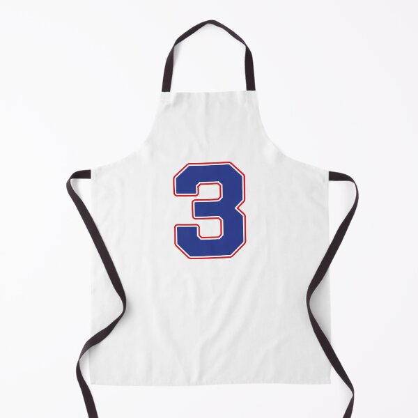 Item preview, Jersey Number 3 / Player Shirt Number Three (Blue with Red Outline) designed and sold by STUDIO-72.