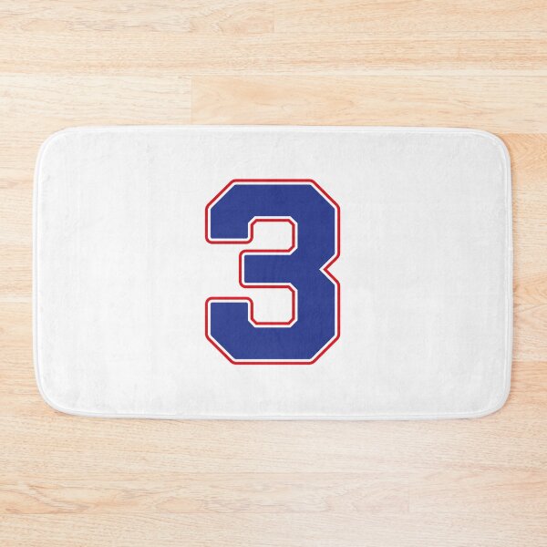 Item preview, Jersey Number 3 / Player Shirt Number Three (Blue with Red Outline) designed and sold by STUDIO-72.