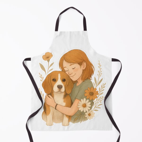 Item preview, Beagle Lover Artwork | Cozy Dog Hug Floral Illustration designed and sold by Gurjeetpixelart.
