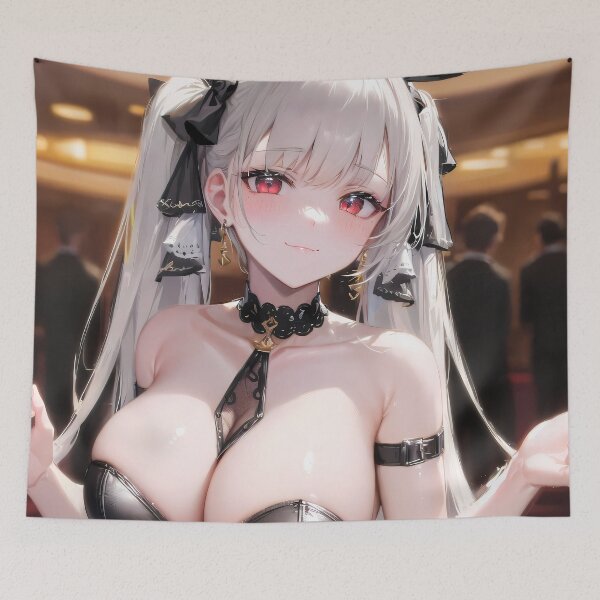 Item preview, Glamurosa y formidable chica anime de Azur Lane con vestido negro designed and sold by thedarvills.