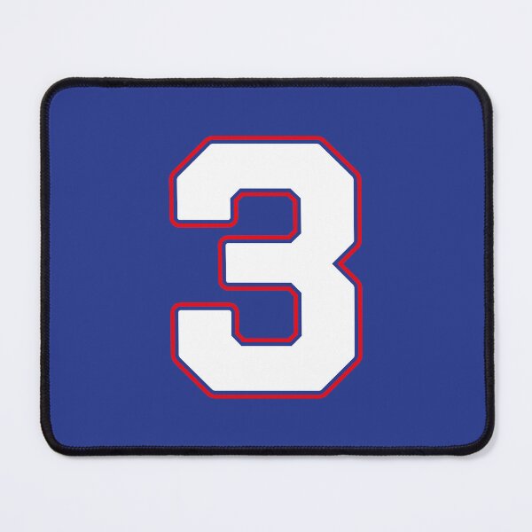 Item preview, Jersey Number 3 / Player Shirt Number Three (White with Red Outline) designed and sold by STUDIO-72.