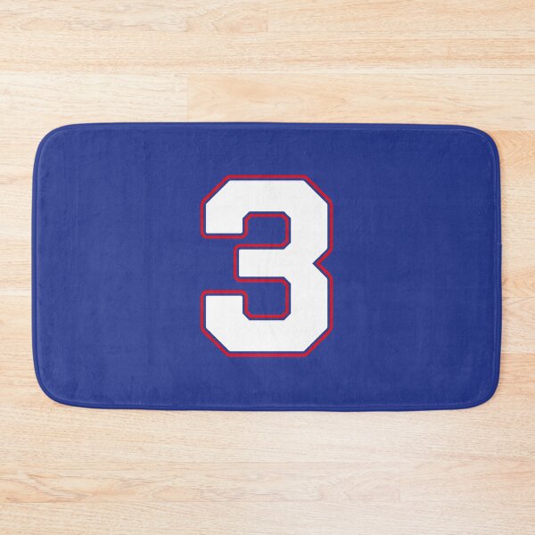 Item preview, Jersey Number 3 / Player Shirt Number Three (White with Red Outline) designed and sold by STUDIO-72.