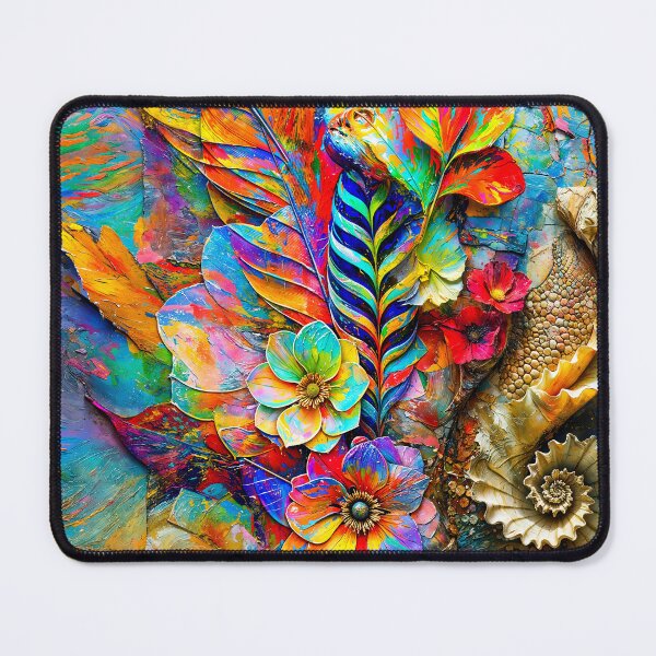 Item preview, Floral Relic Amid Cascading Chromatic Feathers designed and sold by blackhalt.