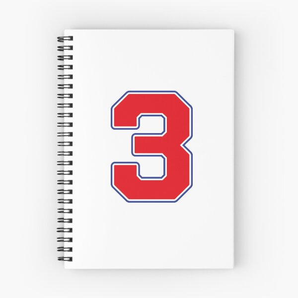Item preview, Jersey Number 3 / Player Shirt Number Three (Red with Blue Outline) designed and sold by STUDIO-72.