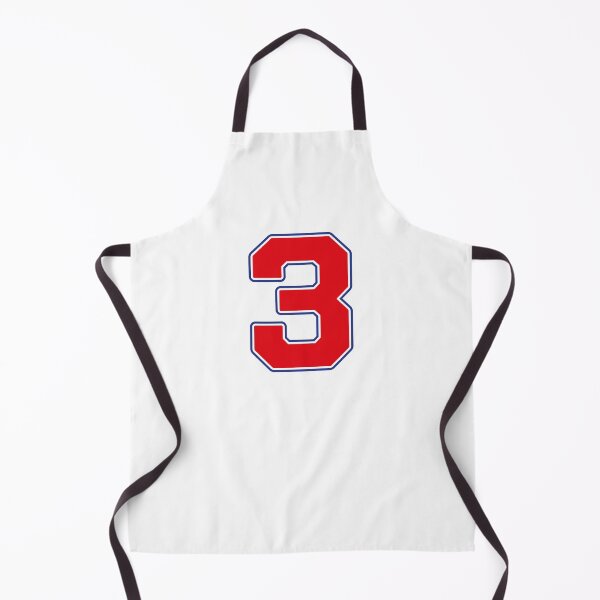 Item preview, Jersey Number 3 / Player Shirt Number Three (Red with Blue Outline) designed and sold by STUDIO-72.