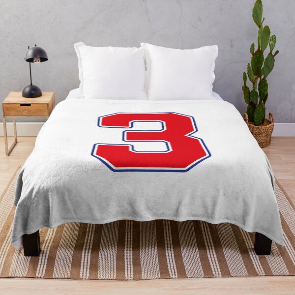 Item preview, Jersey Number 3 / Player Shirt Number Three (Red with Blue Outline) designed and sold by STUDIO-72.