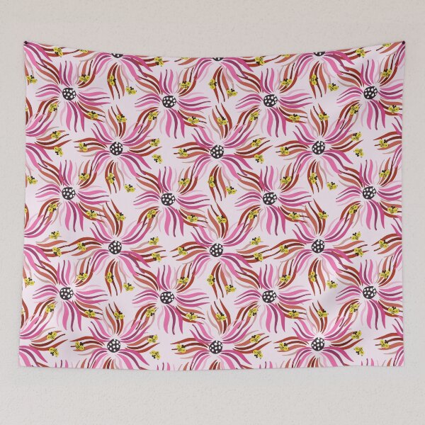 Item preview, Sweet Pink Abstract Flowers and Bees Pattern designed and sold by Preeyanc.