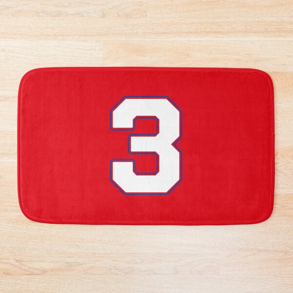 Item preview, Jersey Number 3 / Player Shirt Number Three (White with Blue Outline) designed and sold by STUDIO-72.
