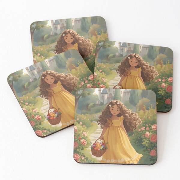 Item preview, Golden Afternoon – Girl in Yellow Dress in Castle Garden designed and sold by Valeree Store.