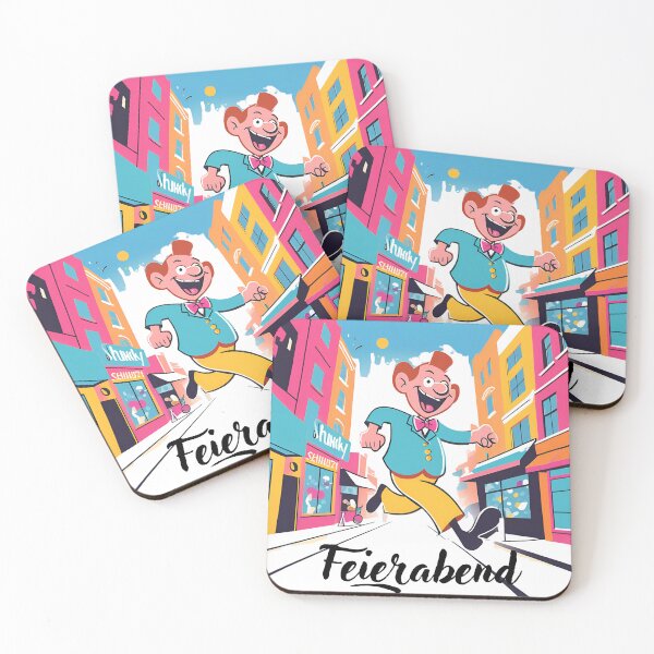 Item preview, After work – Colorful retro design with a cheerful street scene designed and sold by Spreesnake Design .