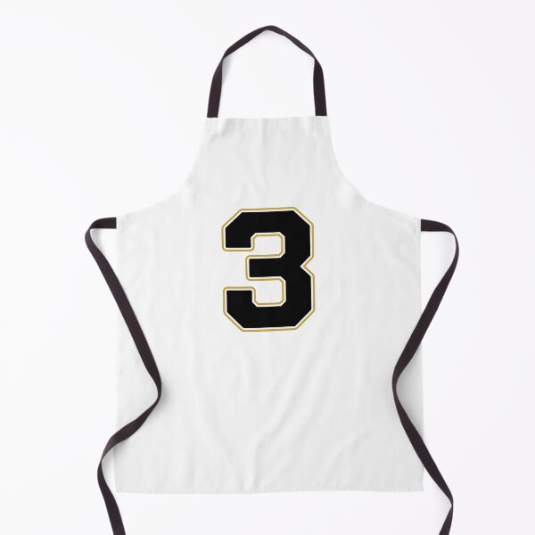 Item preview, Jersey Number 3 / Player Shirt Number Three (Black with Gold Outline) designed and sold by STUDIO-72.