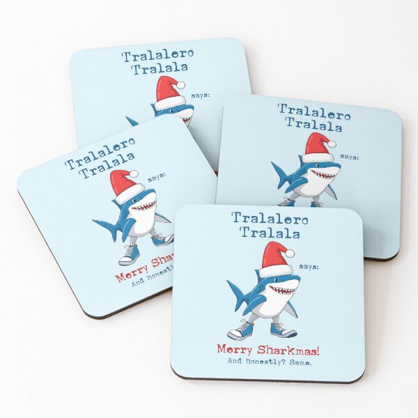 Item preview, Tralalero Tralala Says Merry Sharkmas – Funny Cartoon Shark Christmas Meme designed and sold by EmeraldeaArt.