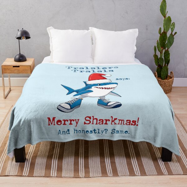 Item preview, Tralalero Tralala Says Merry Sharkmas – Funny Cartoon Shark Christmas Meme designed and sold by EmeraldeaArt.