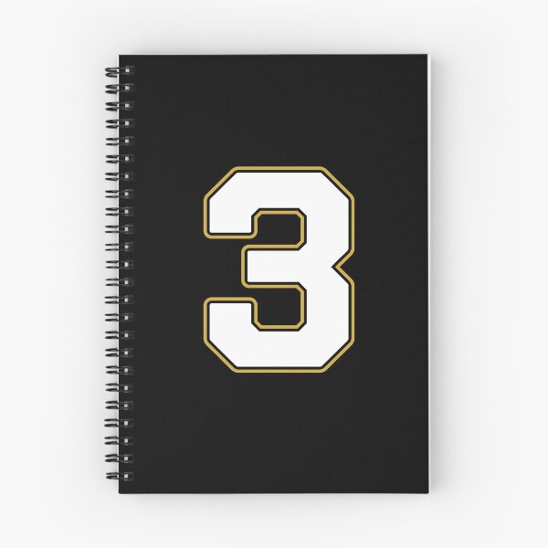 Item preview, Jersey Number 3 / Player Shirt Number Three (White with Gold Outline) designed and sold by STUDIO-72.