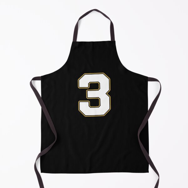 Item preview, Jersey Number 3 / Player Shirt Number Three (White with Gold Outline) designed and sold by STUDIO-72.