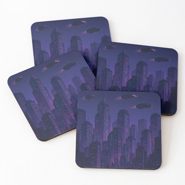 Item preview, Cyberpunk City Skyline with Flying Cars designed and sold by DaEeX.