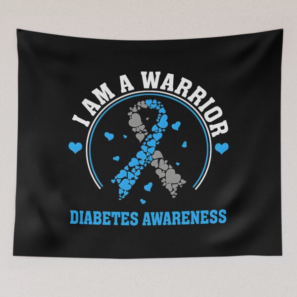 Item preview, I'M A Diabetes Warrior, Diabetes Awareness Gift For Diabetes Warrior, Grey Blue Ribbon Gift designed and sold by MatthewConer.