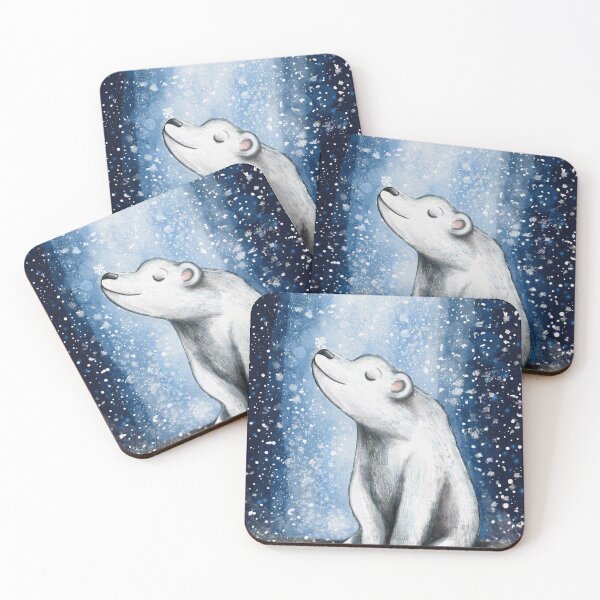 Item preview, Polar Bear in the snow hand drawn illustration art designed and sold by Vintage Designs +.