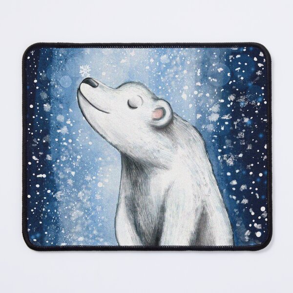 Item preview, Polar Bear in the snow hand drawn illustration art designed and sold by Vintage Designs +.