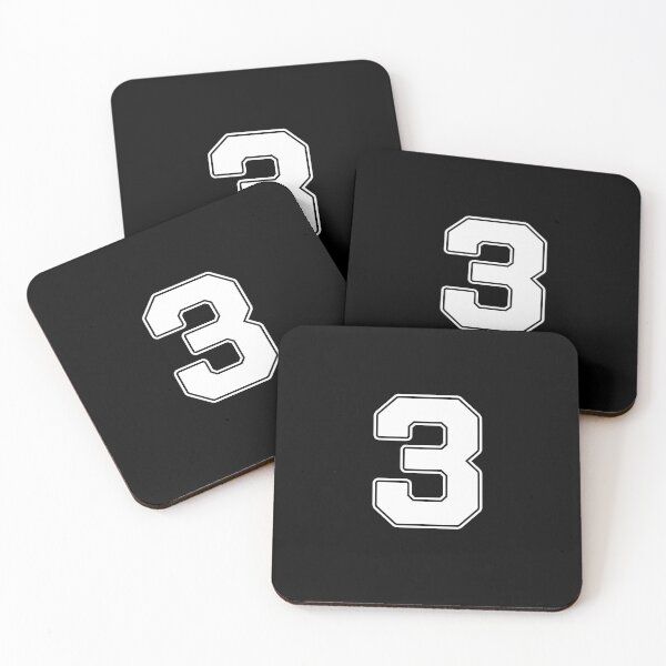 Item preview, Jersey Number 3 / Player Shirt Number Three (White with White Outline) designed and sold by STUDIO-72.