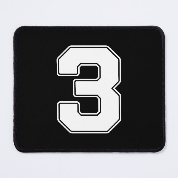 Item preview, Jersey Number 3 / Player Shirt Number Three (White with White Outline) designed and sold by STUDIO-72.