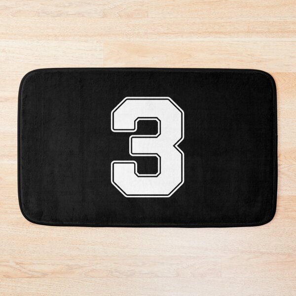 Item preview, Jersey Number 3 / Player Shirt Number Three (White with White Outline) designed and sold by STUDIO-72.