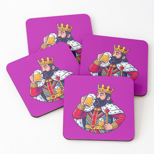 Item preview, CARTOON OF A KING DRINKING A BEER designed and sold by infinitearte.