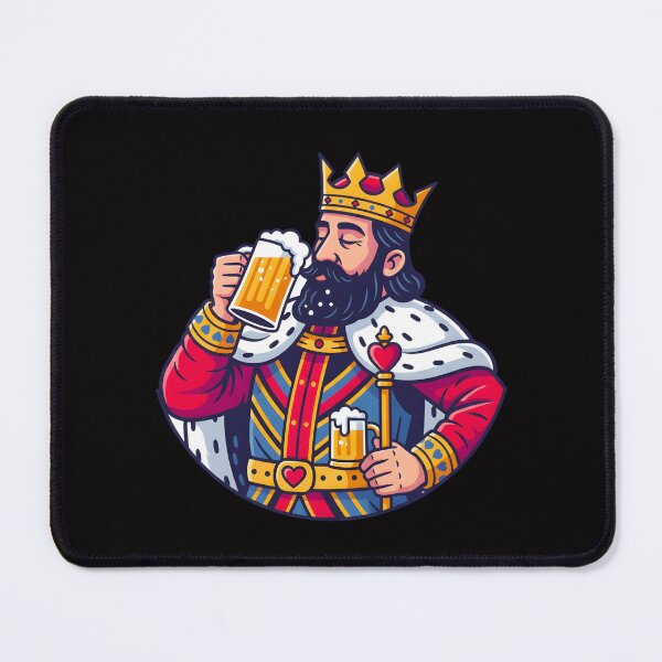 Item preview, CARTOON OF A KING DRINKING A BEER designed and sold by infinitearte.