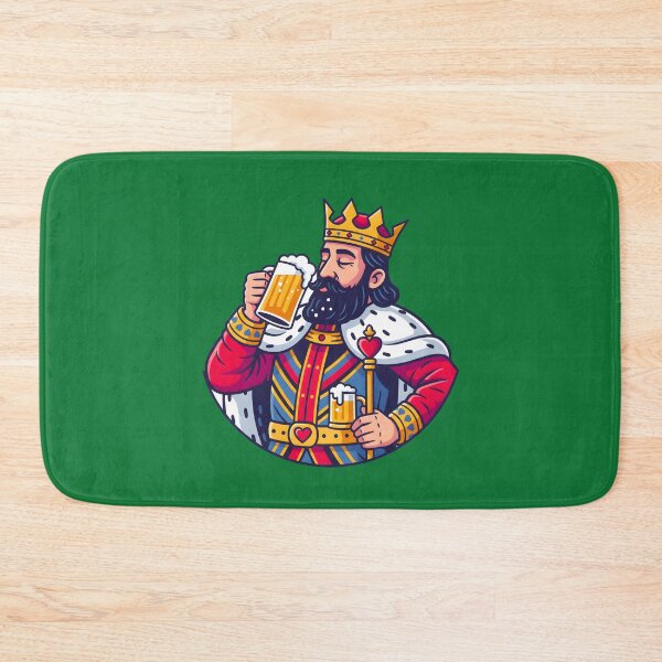 Item preview, CARTOON OF A KING DRINKING A BEER designed and sold by infinitearte.