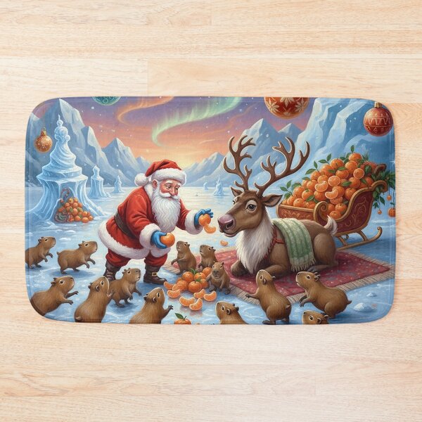 Item preview, Santa Claus gives oranges to capybaras designed and sold by cloud lee.