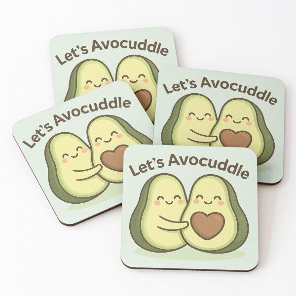 Item preview, Let’s Avocuddle – Cute Kawaii Avocado Couple Funny Love Pun Design designed and sold by Dezpro.
