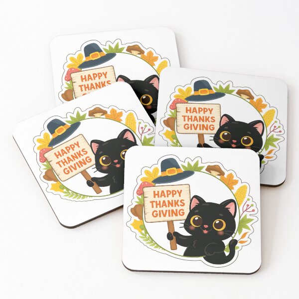 Item preview, Adorable Thanksgiving with Black Cat designed and sold by Cat-loveparttime.