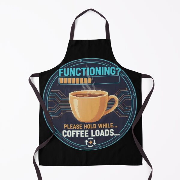 Item preview, Functioning? Please Hold While Coffee Loads – Funny Pixel Coffee designed and sold by House of Angel Jams.
